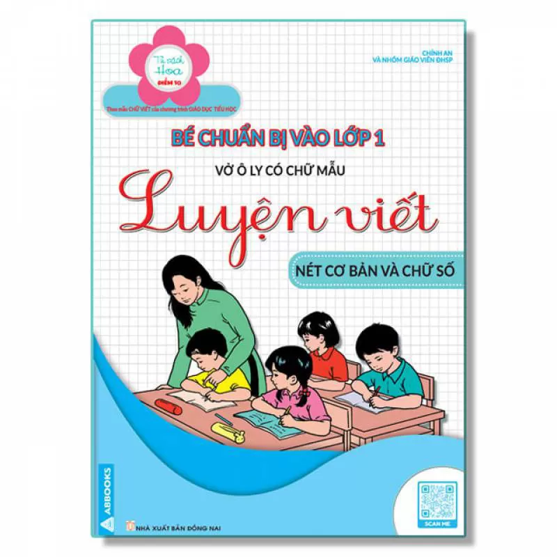 Bộ Tập Viết: Tủ Sách Hoa Điểm 10 - Bé Chuẩn Bị Vào Lớp 1 - Vở Ô Ly Có Chữ Mẫu